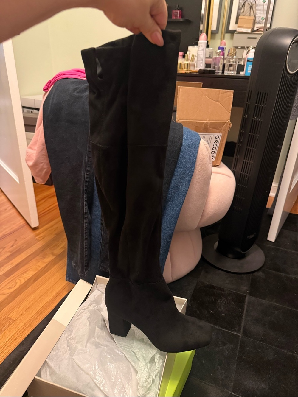 Nordstrom Black Over-the-Knee Block Heel Boots